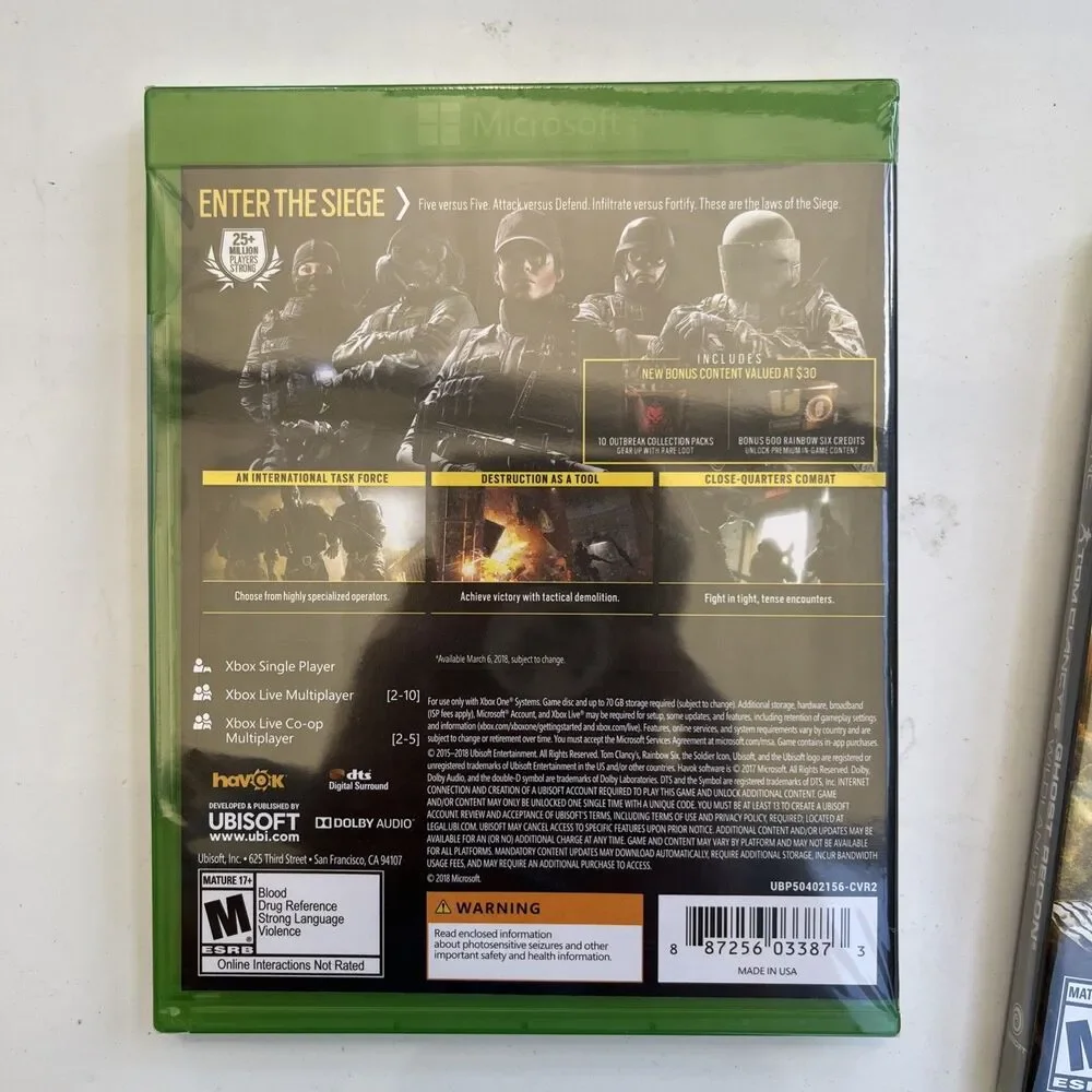 Tom Clancy's Rainbow Six: Siege Advanced Edition Xbox One Ubisoft Special Editi…
